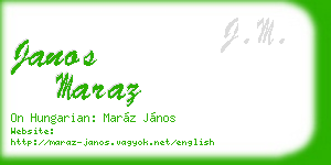 janos maraz business card
