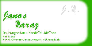 janos maraz business card